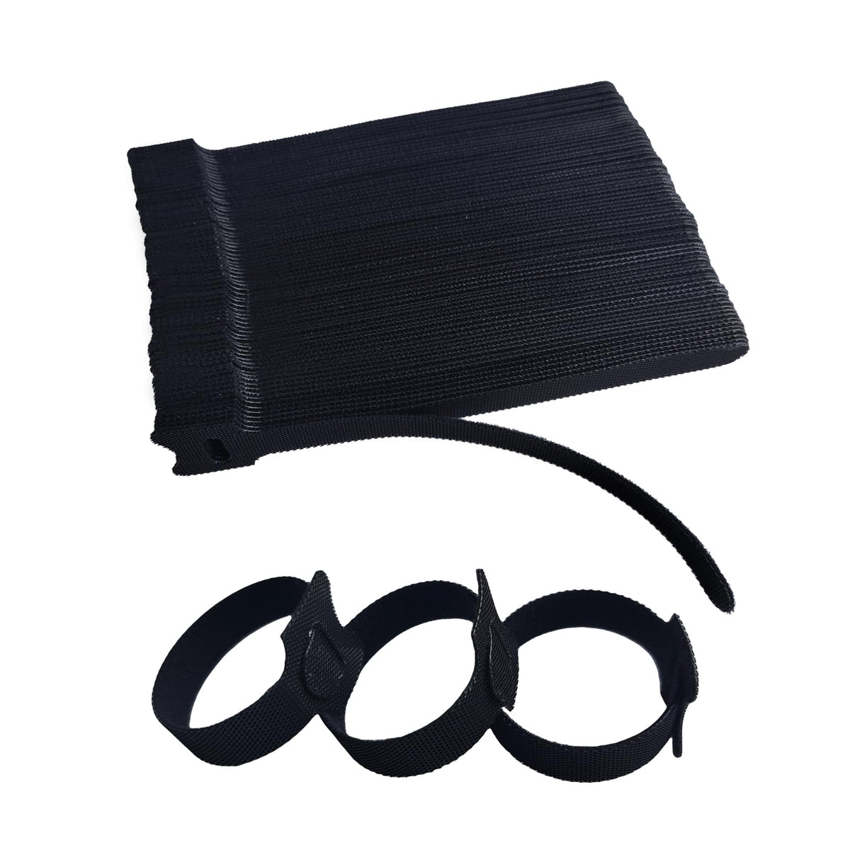 10 Inches 120 PCS Black Reusable Cable Ties,Multi-purpose Adjustable Cord Straps,Cable Organizer,Cord Wrap and Hook Loop Cords Management,Adjustable Cord Ties