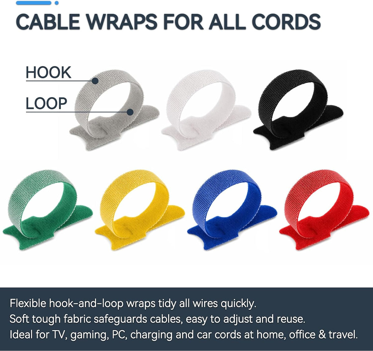 120 PCS 6 Inch Reusable Cable Ties, Cable Management