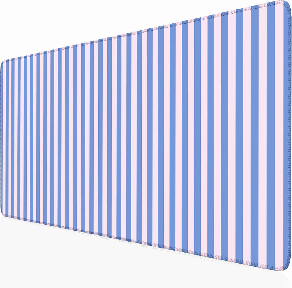 Beige Striped Desk Mat Cute Pastel XXL Large Gaming Mouse Pad Desk Pad Kawaii Aesthetic Home Office Decor Cozy Keyboard Laptop Computer Mat