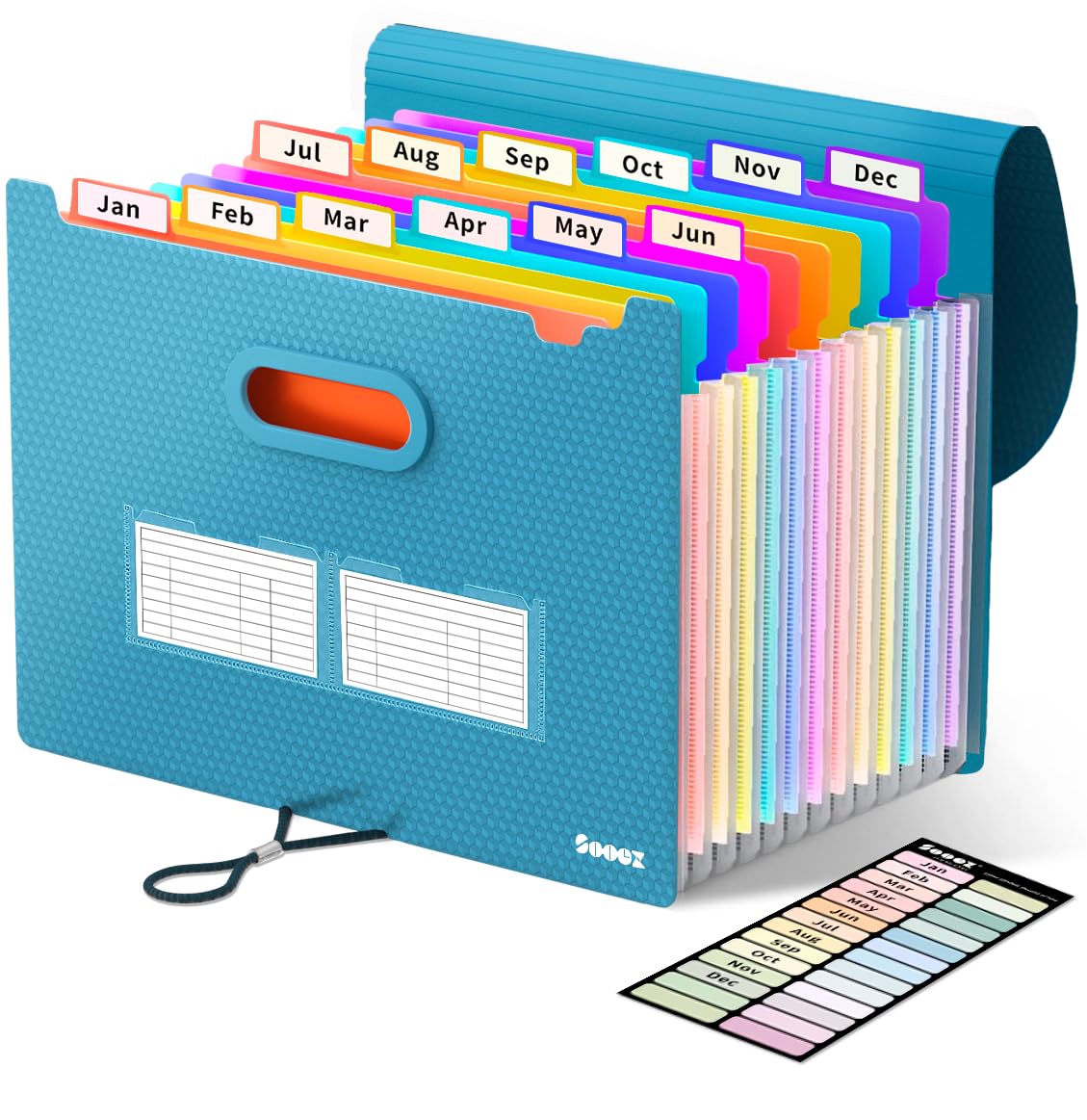 Sooez Accordion File Organizer, 13-Pocket Expanding File Folder Letter Size