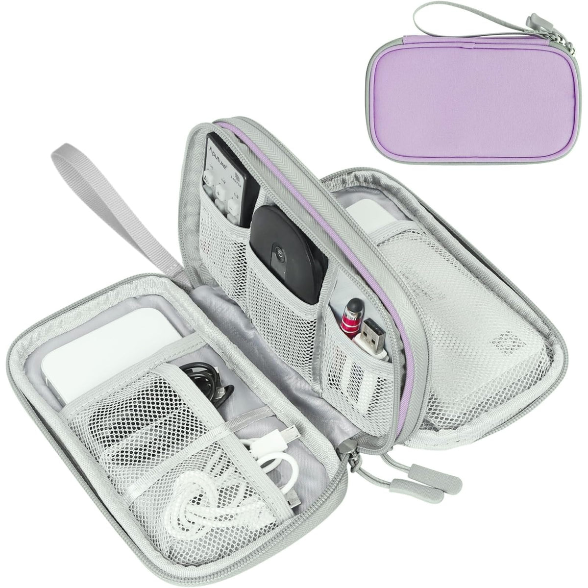 FYY Electronic Organizer, Travel Tech Pouch Bag, Medium, Black