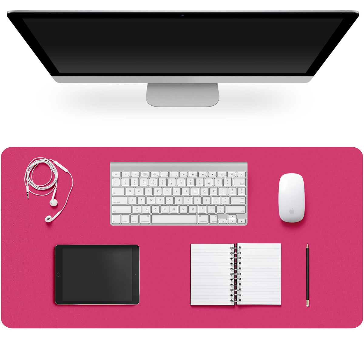 Leather Desk Pad Protector,Non-Slip Desk Pad(Black, 23.6" x 13.7")