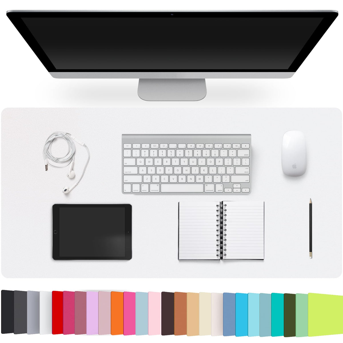 Leather Desk Pad Protector,Non-Slip Desk Pad(Black, 23.6" x 13.7")