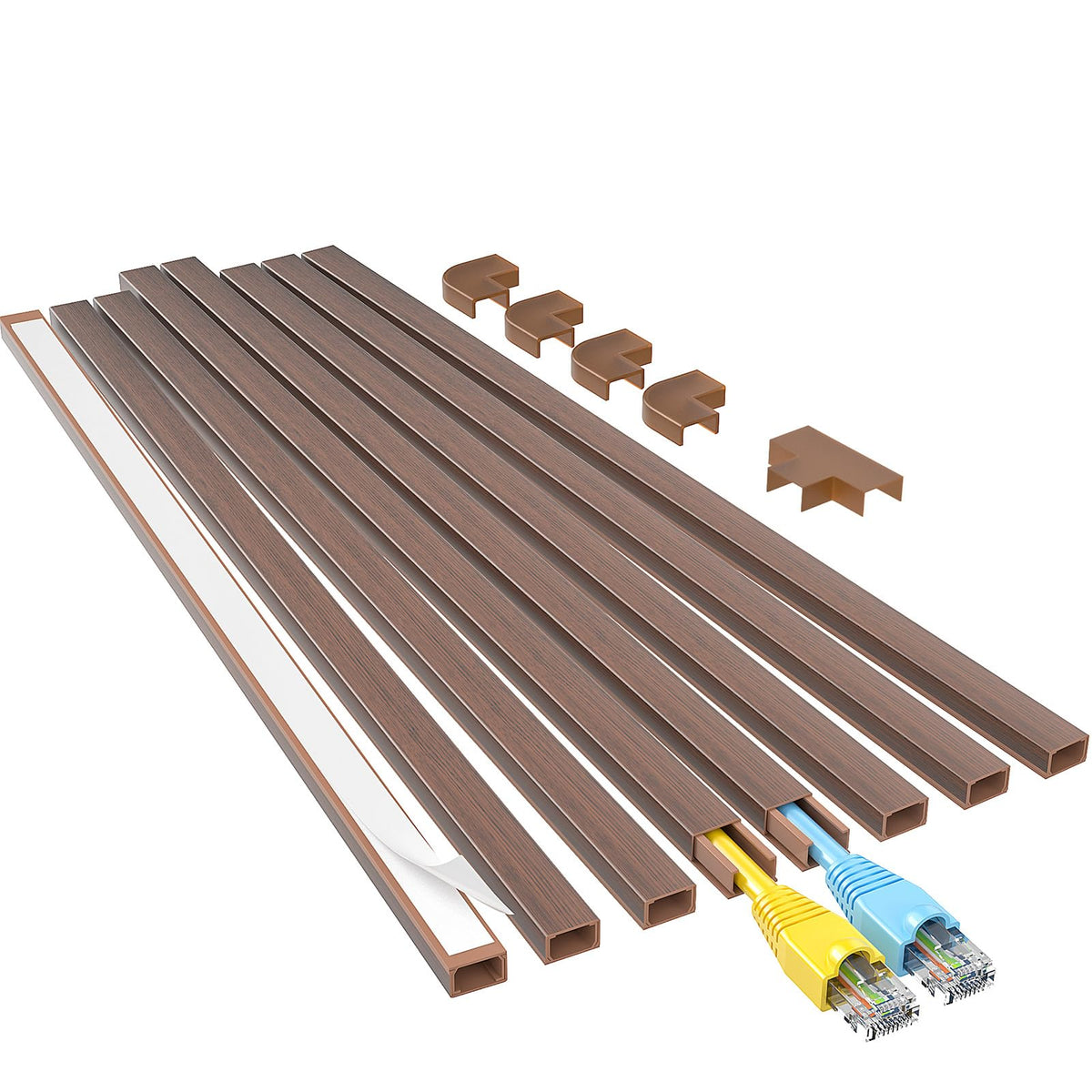 Yecaye Cord Hider, 113in One-Cord Cable Raceways, W0.59in H0.4in, White