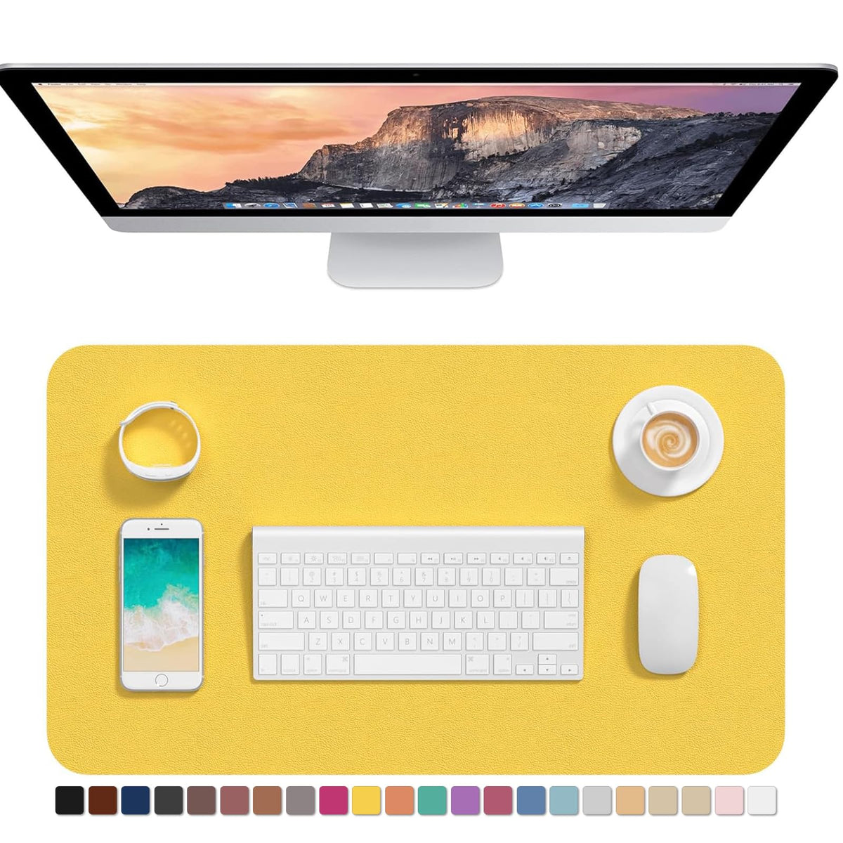 Hsurbtra Desk Pad, 30" x 14" PU Leather Desk Mat, XL Extended Mouse Pad, Waterproof Desktop Blotter Protector, Non-Slip Ultra Thin Large Laptop Keyboard Writing Mat for Office Home, Pink