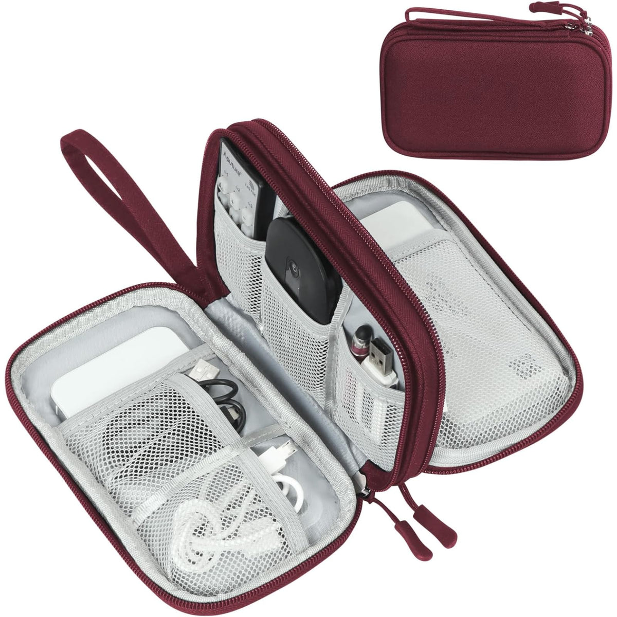 FYY Electronic Organizer, Travel Tech Pouch Bag, Medium, Black
