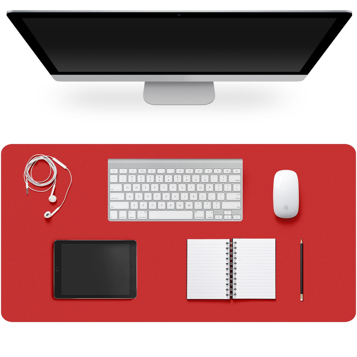 Leather Desk Pad Protector,Non-Slip Desk Pad(Black, 23.6" x 13.7")
