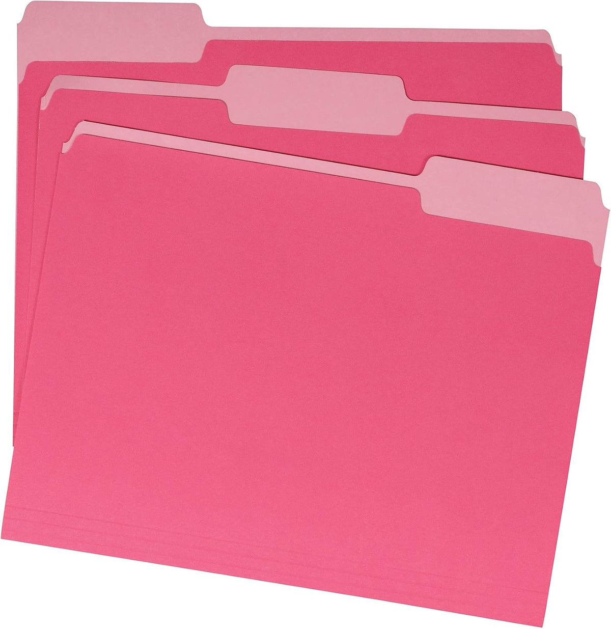 Amazon Basics File Folders for Organization, Letter Size, 1/3 Cut Tab, Pink, 36-Pack