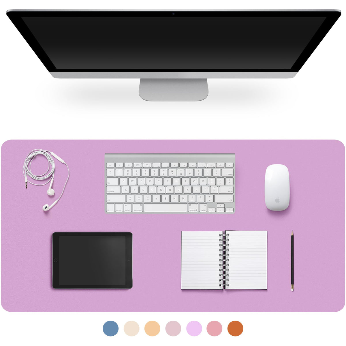 Leather Desk Pad Protector,Non-Slip Desk Pad(Black, 23.6" x 13.7")