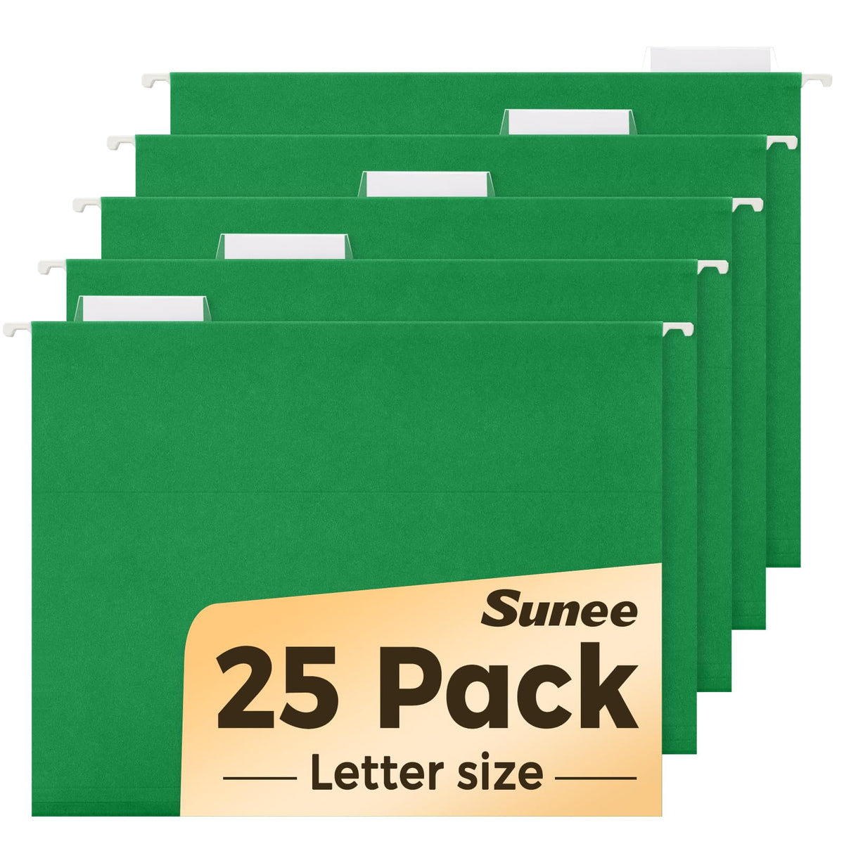 SUNEE 25 Count Hanging File Folders, Pastel Colors, Hanging File Folders Letter Size, Hanging Folders with 1/5-cut Tabs, Designed for Bulky Files, Filing Cabinets, Medical Charts