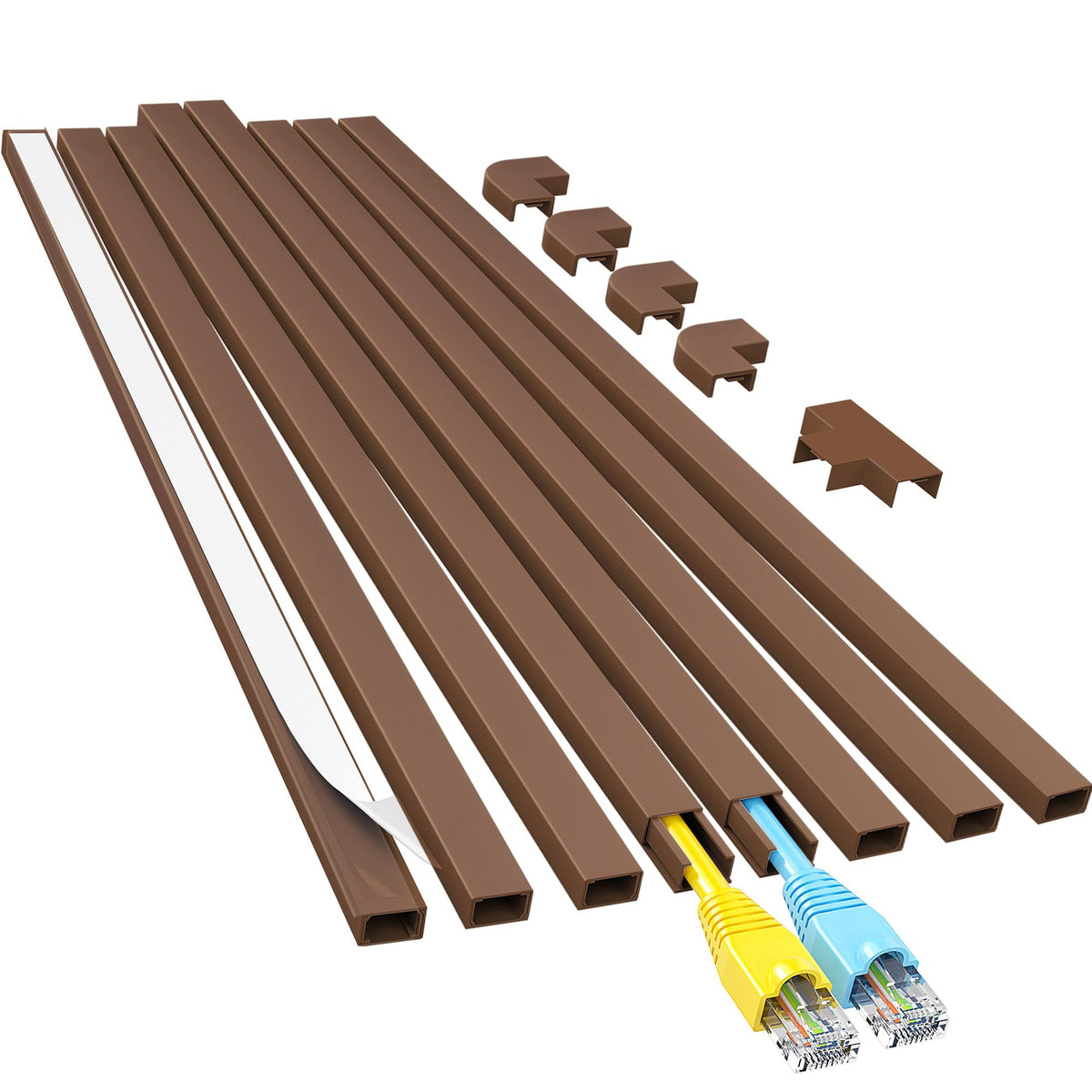 Yecaye Cord Hider, 113in One-Cord Cable Raceways, W0.59in H0.4in, White