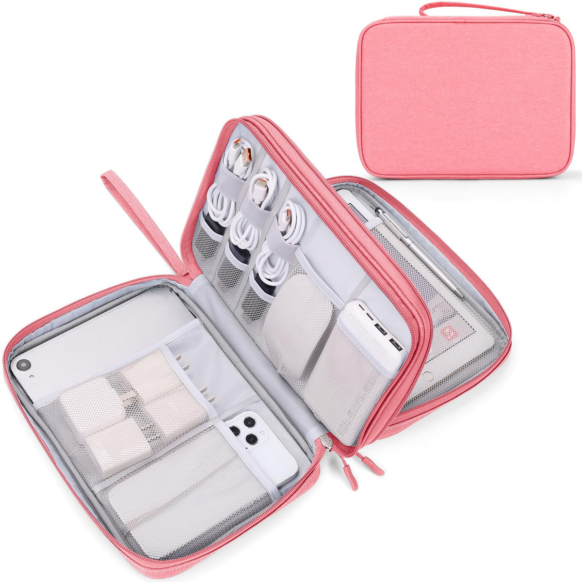 FYY Electronic Organizer, Travel Tech Pouch Bag, Medium, Black