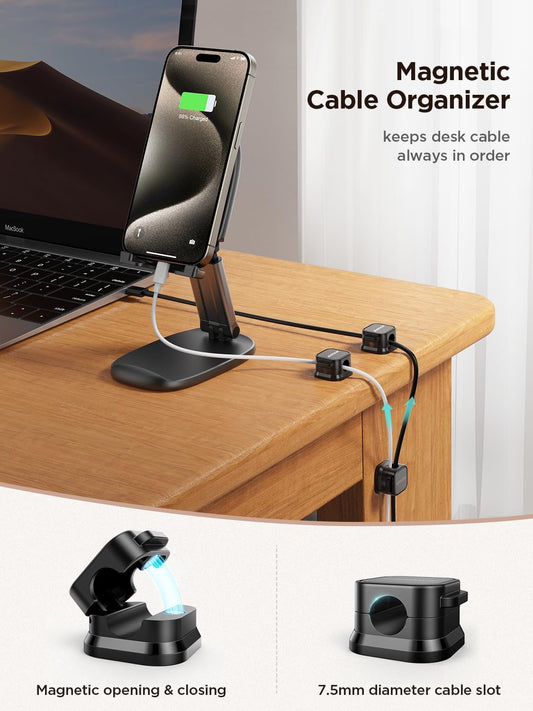 JOYROOM 9 Pack Magnetic Cable Clips Cord Organizer Adhesive Wire Management