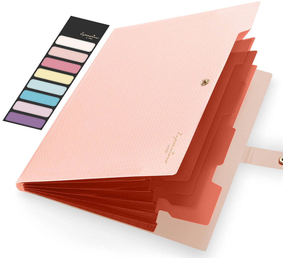 Sooez Accordion File Organizer 8 Pocket, Expanding File Folder with Labels