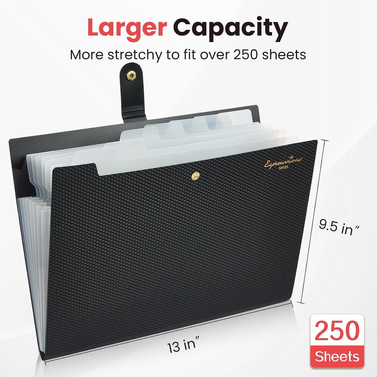 Sooez Accordion File Organizer 8 Pocket, Expanding File Folder with Labels