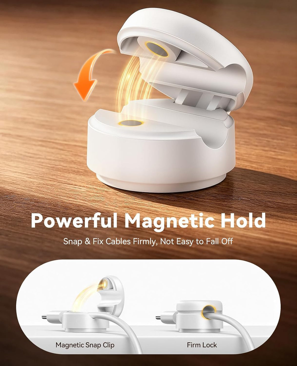 Rocoren 12 Pack Magnetic Cable Clips,360° Rotating Cord Organizer Holder