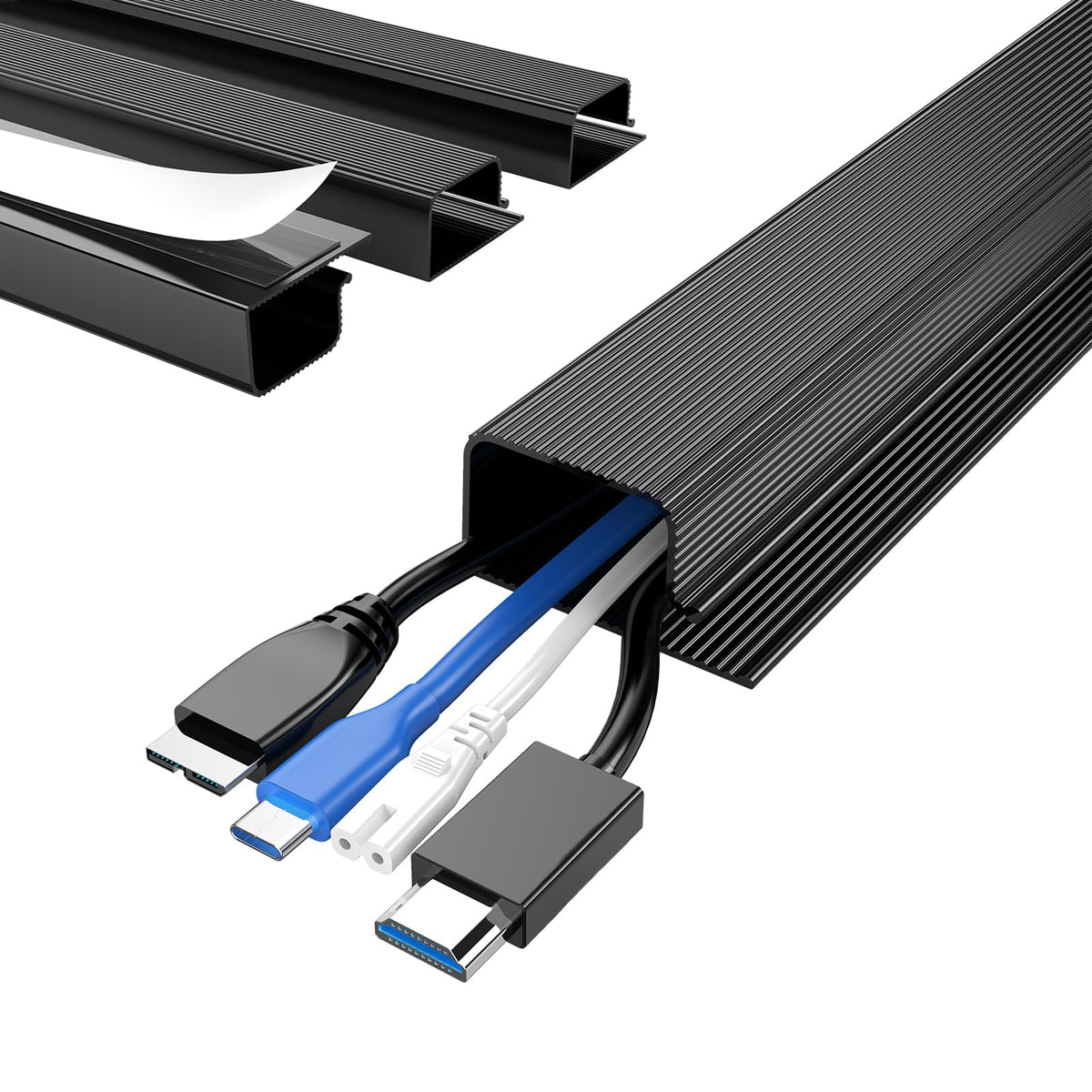 Delamu 2 Pack Safe & Tidy Cable Management Solution - Protect Kids & Pets with Home & Office Cable Management Under Desk, Cable Organizer, Cable Management Kit, Cord Organizer for Desk, 15.7in x 2
