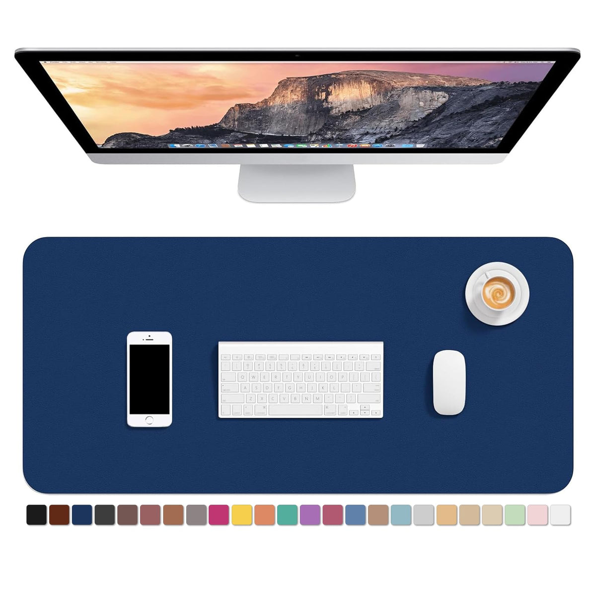 Hsurbtra Desk Pad, 30" x 14" PU Leather Desk Mat, XL Extended Mouse Pad, Waterproof Desktop Blotter Protector, Non-Slip Ultra Thin Large Laptop Keyboard Writing Mat for Office Home, Pink