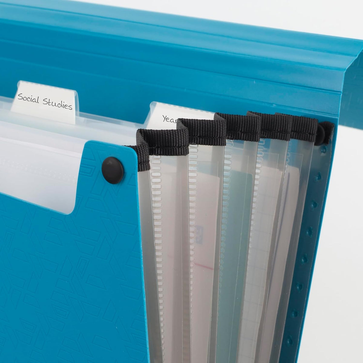 Five Star Expanding File Organizer, 6-Pocket Accordian File Organizer, Bungee Closure, Holds 8-1/2" x 11" Paper, Tidewater Blue (350100C-ECM)
