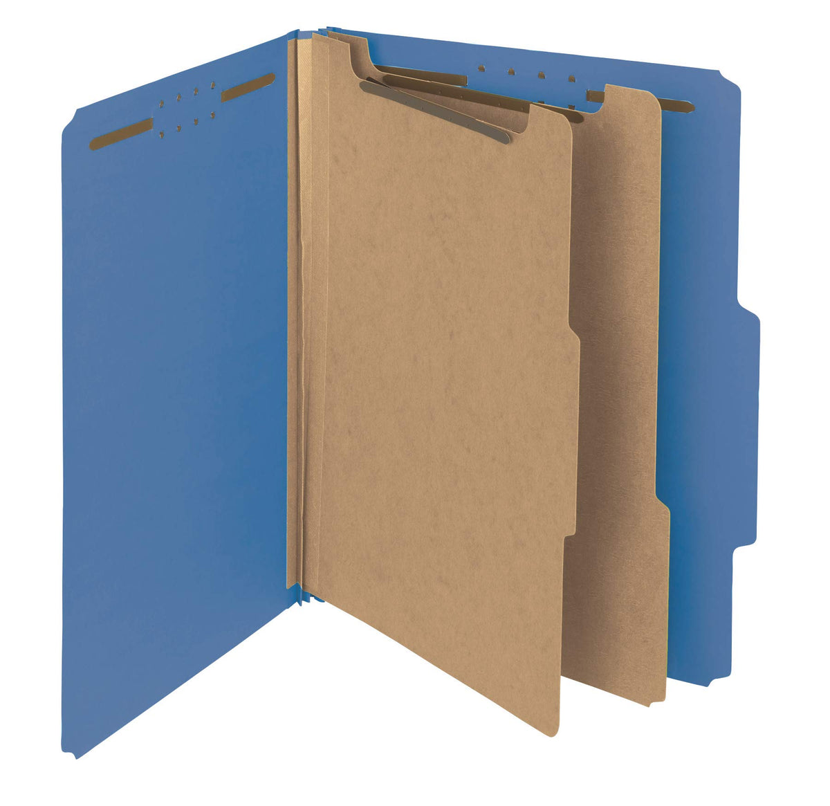Smead Value Filing 100% Recycled Pressboard Classification File Folder, 2 Dividers, 2" Expansion, Letter Size, Bright Red, 10 per Box