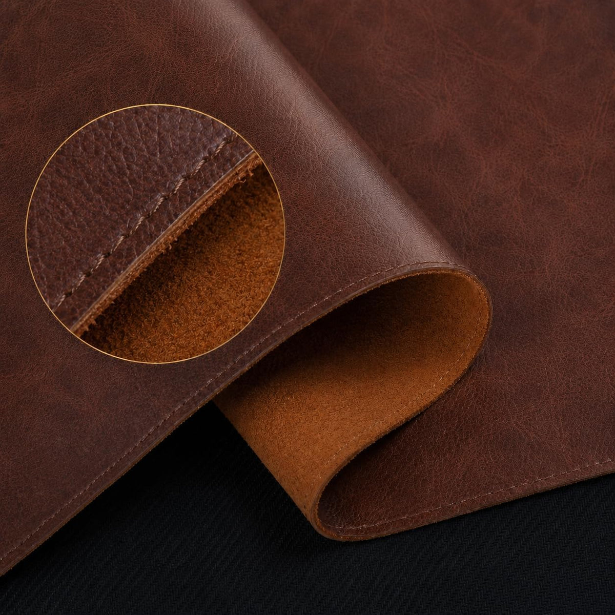 Non-Slip Leather Desk Pad,Large Mouse Mat,PU Leather Blotter,Laptop Desk Mat,Waterproof Writing Pad for Office and Home,(Red Brown 31.5" x 15.8")
