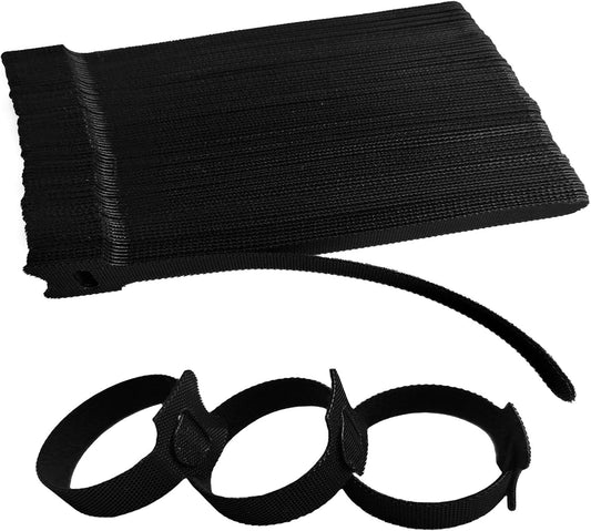 10 Inches 120 PCS Black Reusable Cable Ties,Multi-purpose Adjustable Cord Straps,Cable Organizer,Cord Wrap and Hook Loop Cords Management,Adjustable Cord Ties