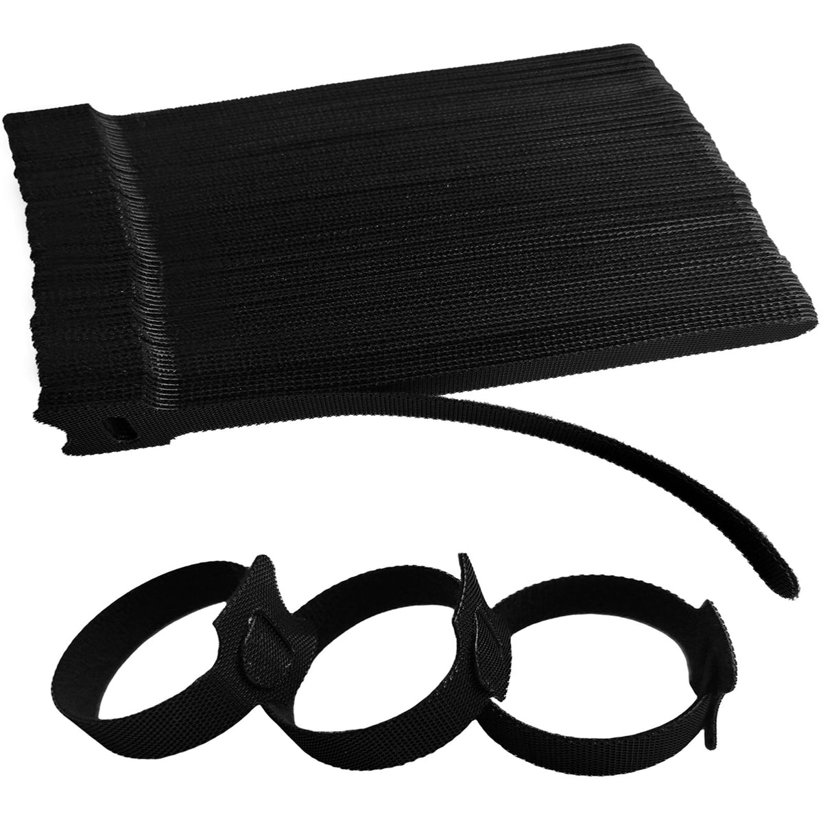 10 Inches 120 PCS Black Reusable Cable Ties,Multi-purpose Adjustable Cord Straps,Cable Organizer,Cord Wrap and Hook Loop Cords Management,Adjustable Cord Ties