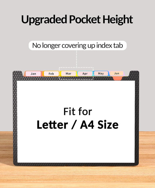 Sooez Accordion File Organizer, 13-Pocket Expanding File Folder Letter Size