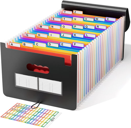 ABC life 26 Pockets Accordion File Organizer, Expanding File Folders
