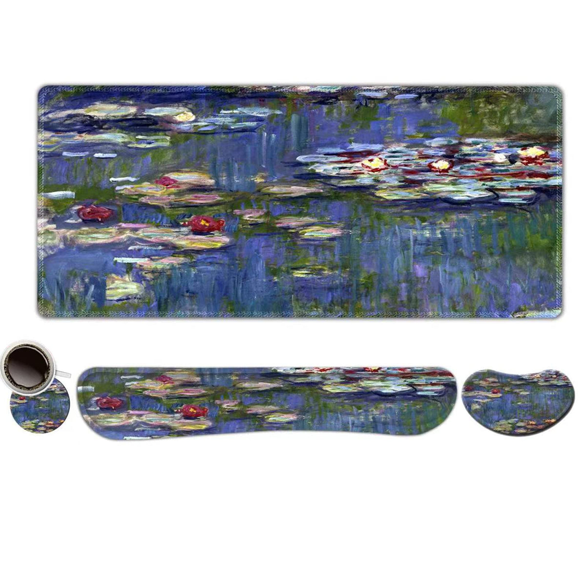 ToLuLu Extended Gaming Mouse Pad, Memory Foam Keyboard Mouse Wrist Rest Set