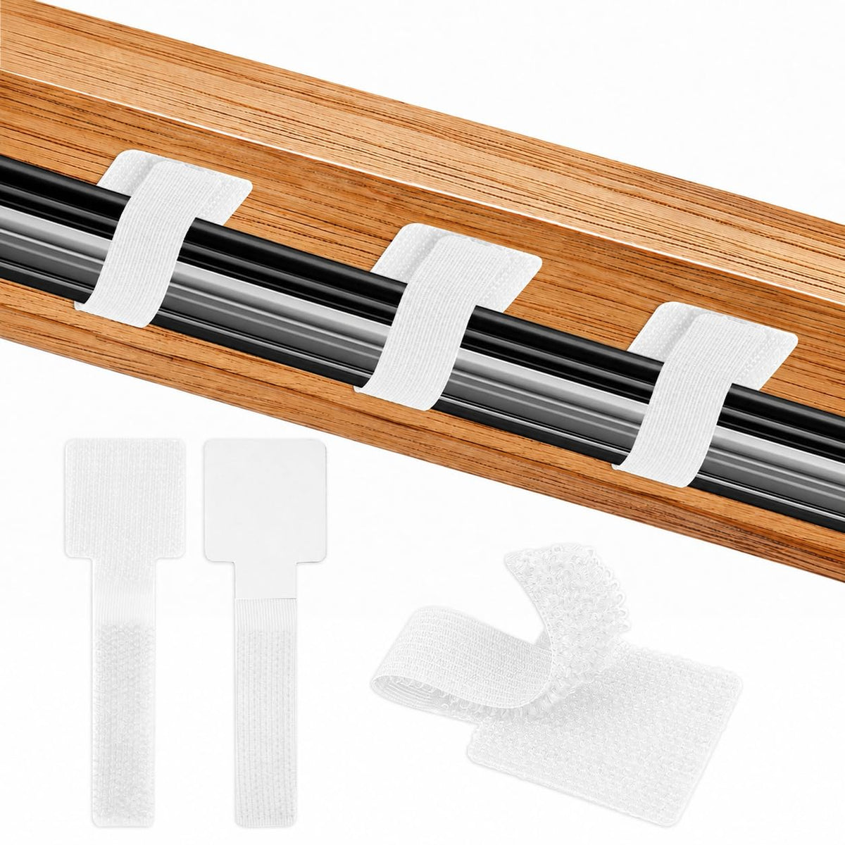 100 Pcs Cable Management Under Desk, Cable Ties, Cord Organizer Straps