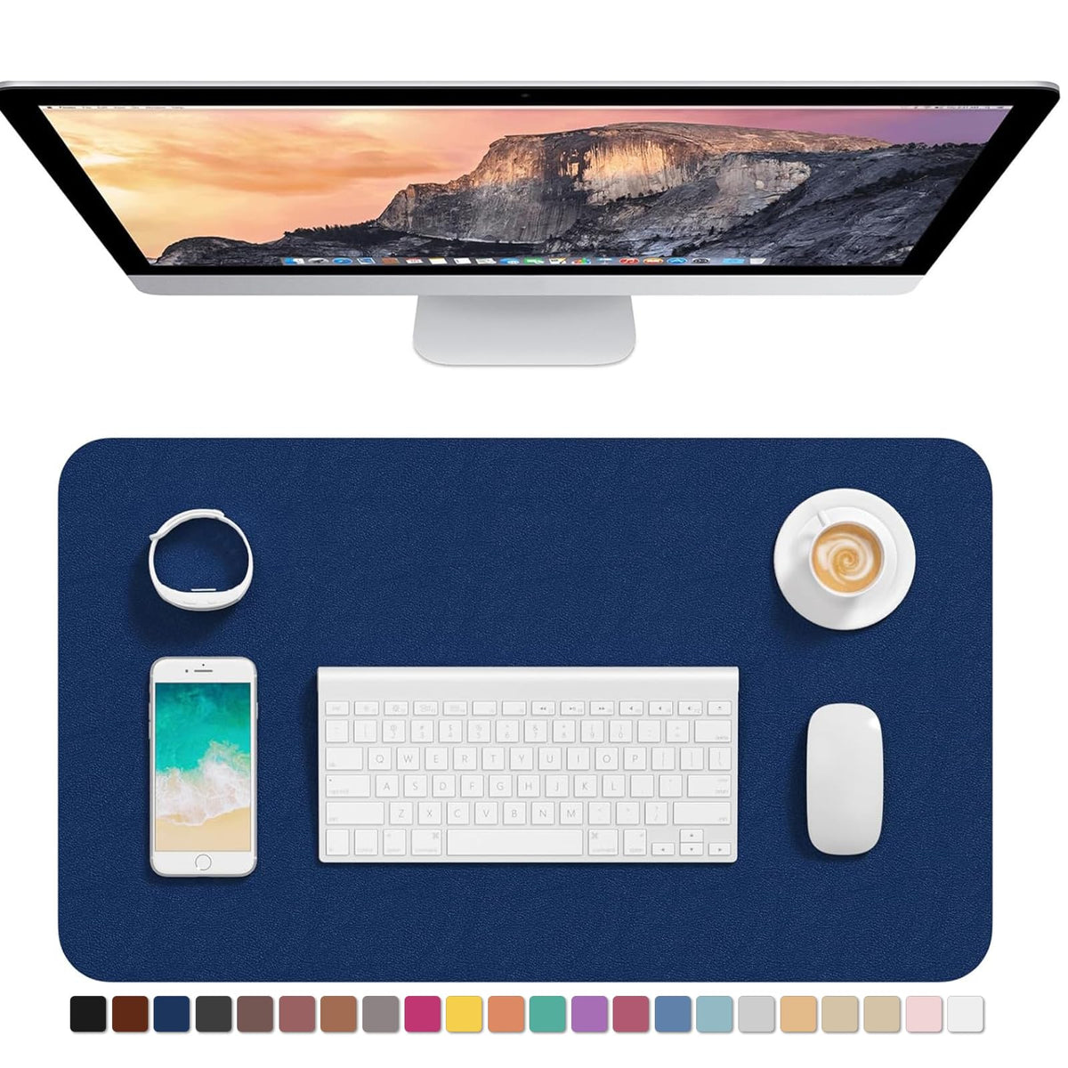Hsurbtra Desk Pad, 30" x 14" PU Leather Desk Mat, XL Extended Mouse Pad, Waterproof Desktop Blotter Protector, Non-Slip Ultra Thin Large Laptop Keyboard Writing Mat for Office Home, Pink