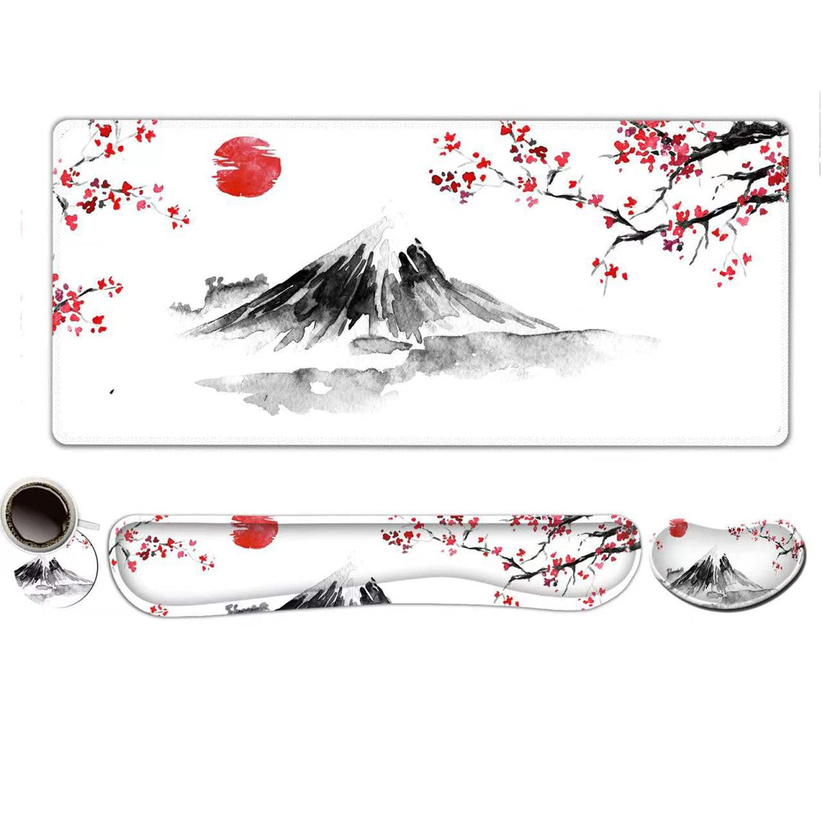ToLuLu Extended Gaming Mouse Pad, Memory Foam Keyboard Mouse Wrist Rest Set