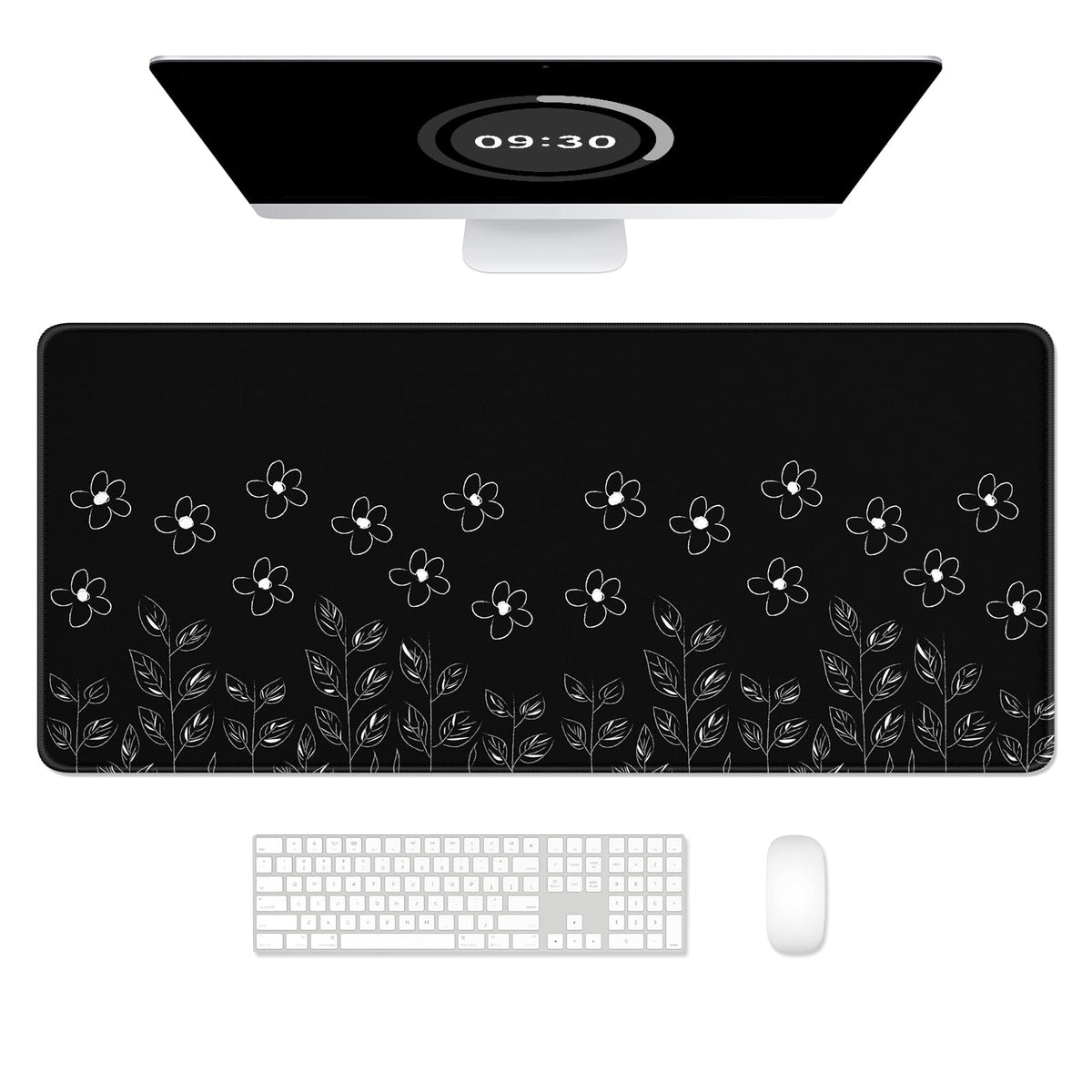 Desk Mat, Ultra Large Mouse Pad, XXL Gaming Mousepad, Green Tropical Leaves Deskpad, Big Extended Full Size Mouse Pad, Desktop Desk Matt for Keyboard, Laptop & Computer, 35.5 x 15.7 in
