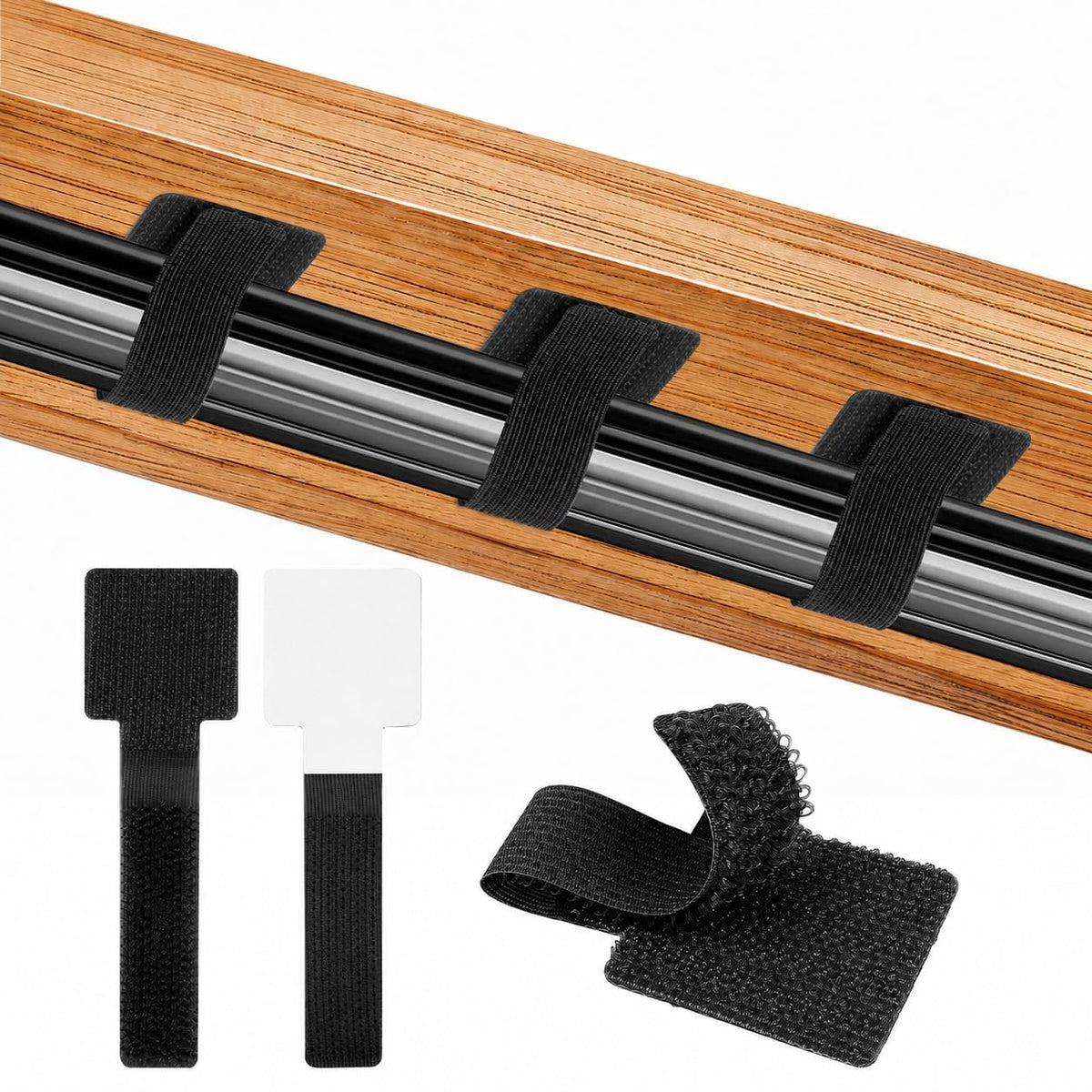100 Pcs Cable Management Under Desk, Cable Ties, Cord Organizer Straps