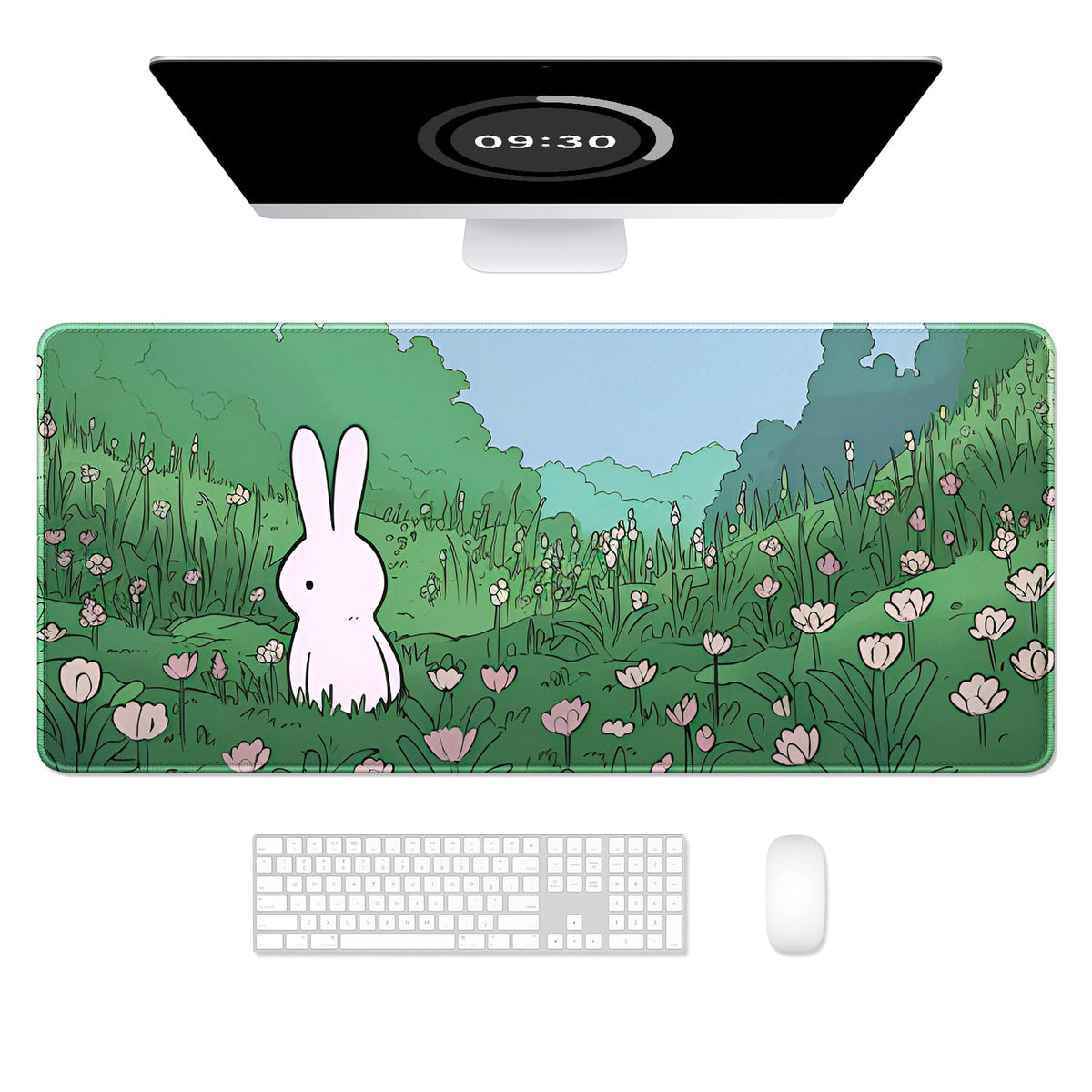 Desk Mat, Ultra Large Mouse Pad, XXL Gaming Mousepad, Green Tropical Leaves Deskpad, Big Extended Full Size Mouse Pad, Desktop Desk Matt for Keyboard, Laptop & Computer, 35.5 x 15.7 in