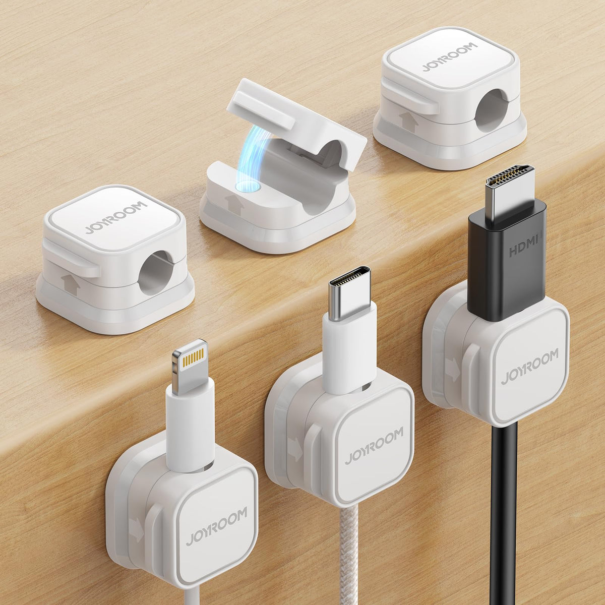 JOYROOM 9 Pack Magnetic Cable Clips, Cord Organizer Adhesive Wire Holder
