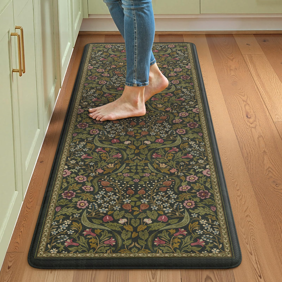 Collive Kitchen Mats for Floor, Kitchen Rugs Sets of 2 Non Slip Washable