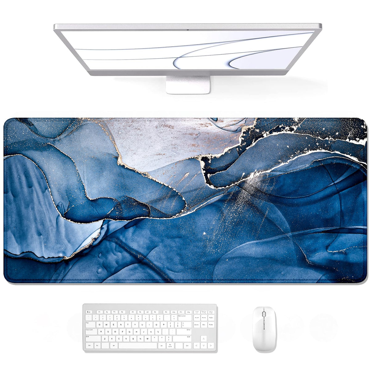 Desk Mat, Ultra Large Mouse Pad, XXL Gaming Mousepad, Green Tropical Leaves Deskpad, Big Extended Full Size Mouse Pad, Desktop Desk Matt for Keyboard, Laptop & Computer, 35.5 x 15.7 in