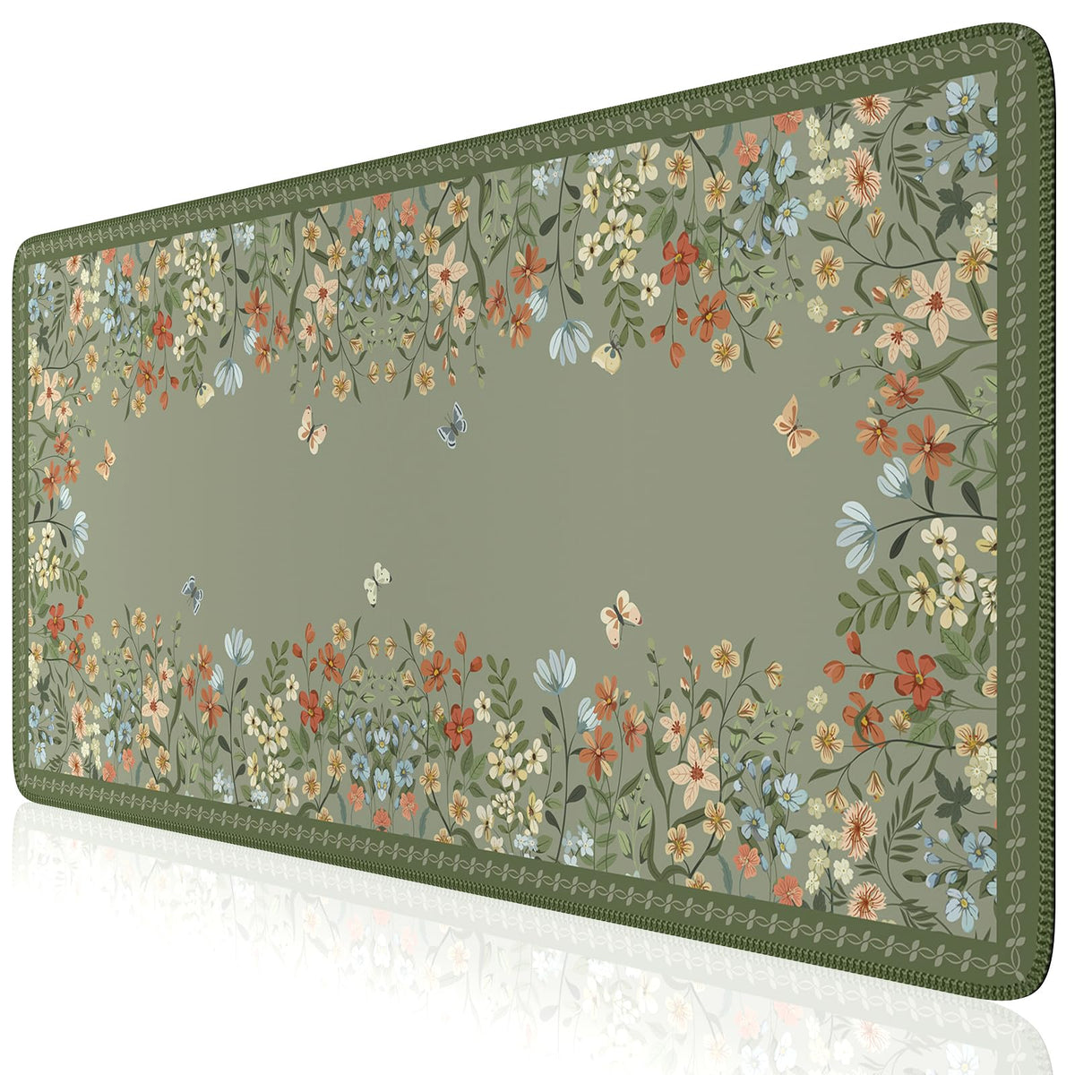 iCasso Desk Mat,Mouse Pad for Office Desk,35.4x15.7in,Pink Flowers