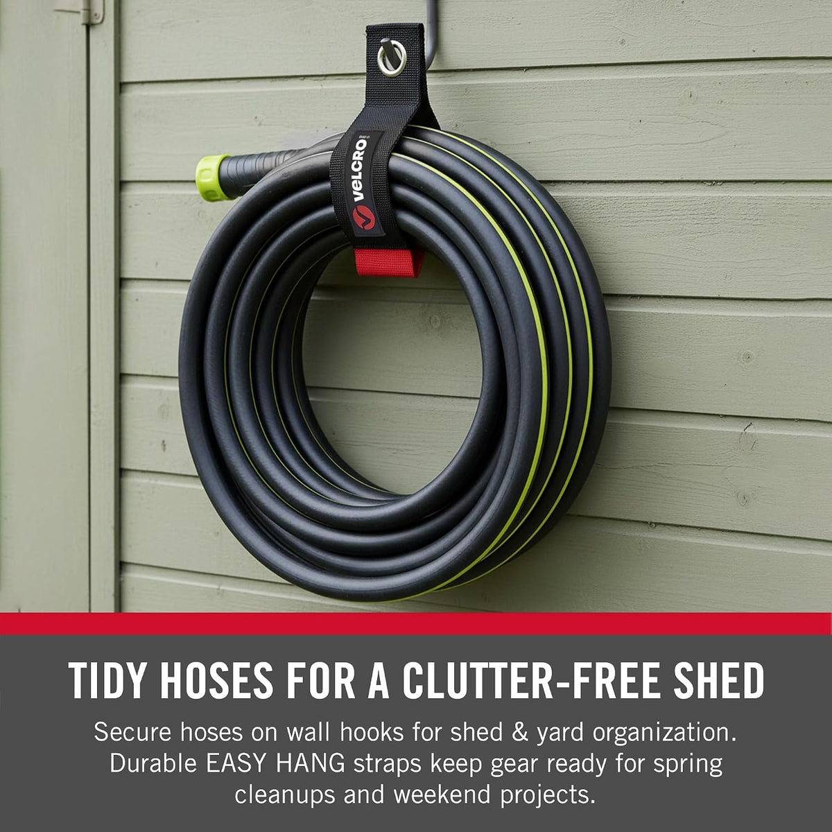VELCRO Brand Easy Hang Extension Cord Holder Straps Variety Pack, Black