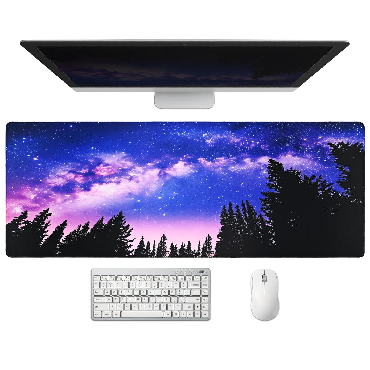 Extended Honeycomb Desk Mat, XXL Large Gaming Mouse Pad, Gold Glowing Pattern Stitched Edges Waterproof Non-Slip Rubber Base for Computer Keyboard Laptop Work Home Office 35.4"x15.7"
