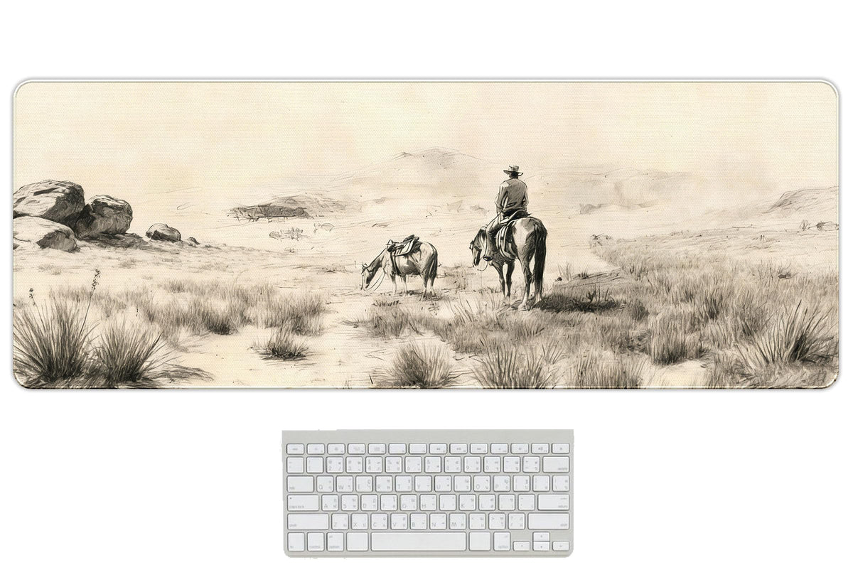 UTELKA Blue Desk Mat, Flroal Desk Matt for Desktop Mouse Pad 31.5x11.8