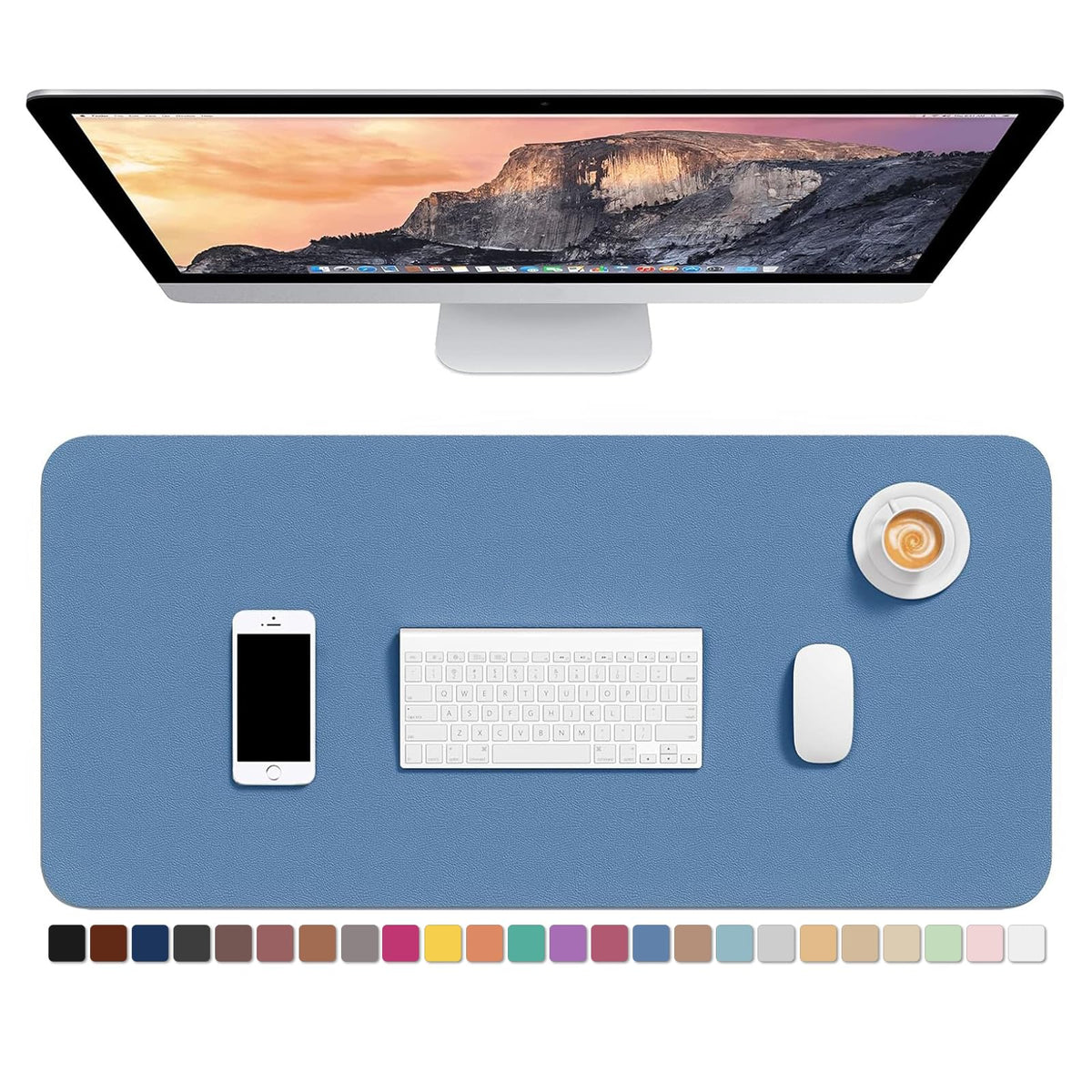 Hsurbtra Desk Pad, 30" x 14" PU Leather Desk Mat, XL Extended Mouse Pad, Waterproof Desktop Blotter Protector, Non-Slip Ultra Thin Large Laptop Keyboard Writing Mat for Office Home, Pink