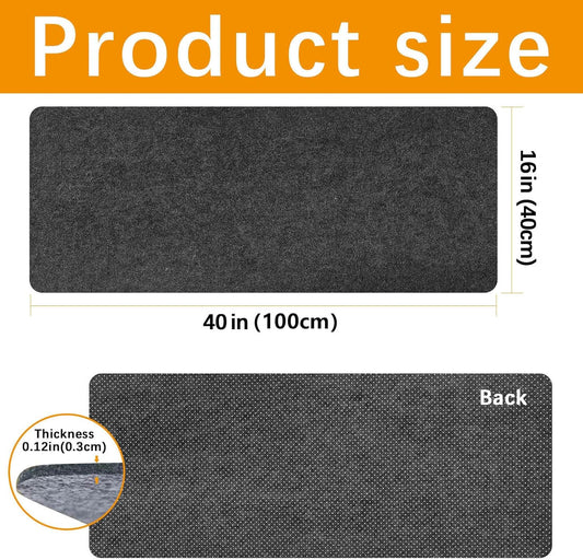 2 PCS Large Felt Desk mat, 40''x16'' with Non-Slip Full Desk Mouse Pad,Office Computer Desk for Keyboard Mat,Felt Desk Mat for Desk Pad Protector（100x40cm）