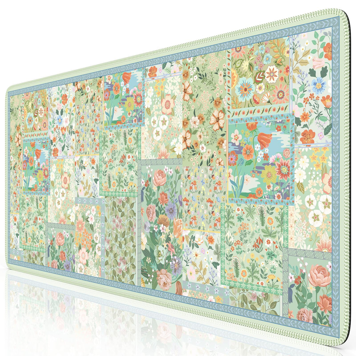 iCasso Desk Mat,Mouse Pad for Office Desk,35.4x15.7in,Pink Flowers