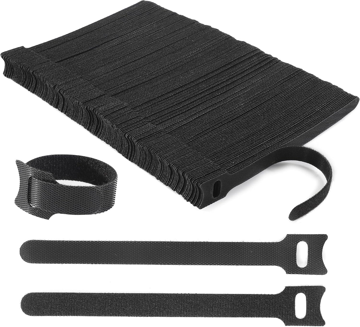 Nettbe 60 PCS 6 Inches Reusable Cable Ties, Adjustable Cord Straps Wire Organizer Cord Wrap and Hook Loop Cable Management