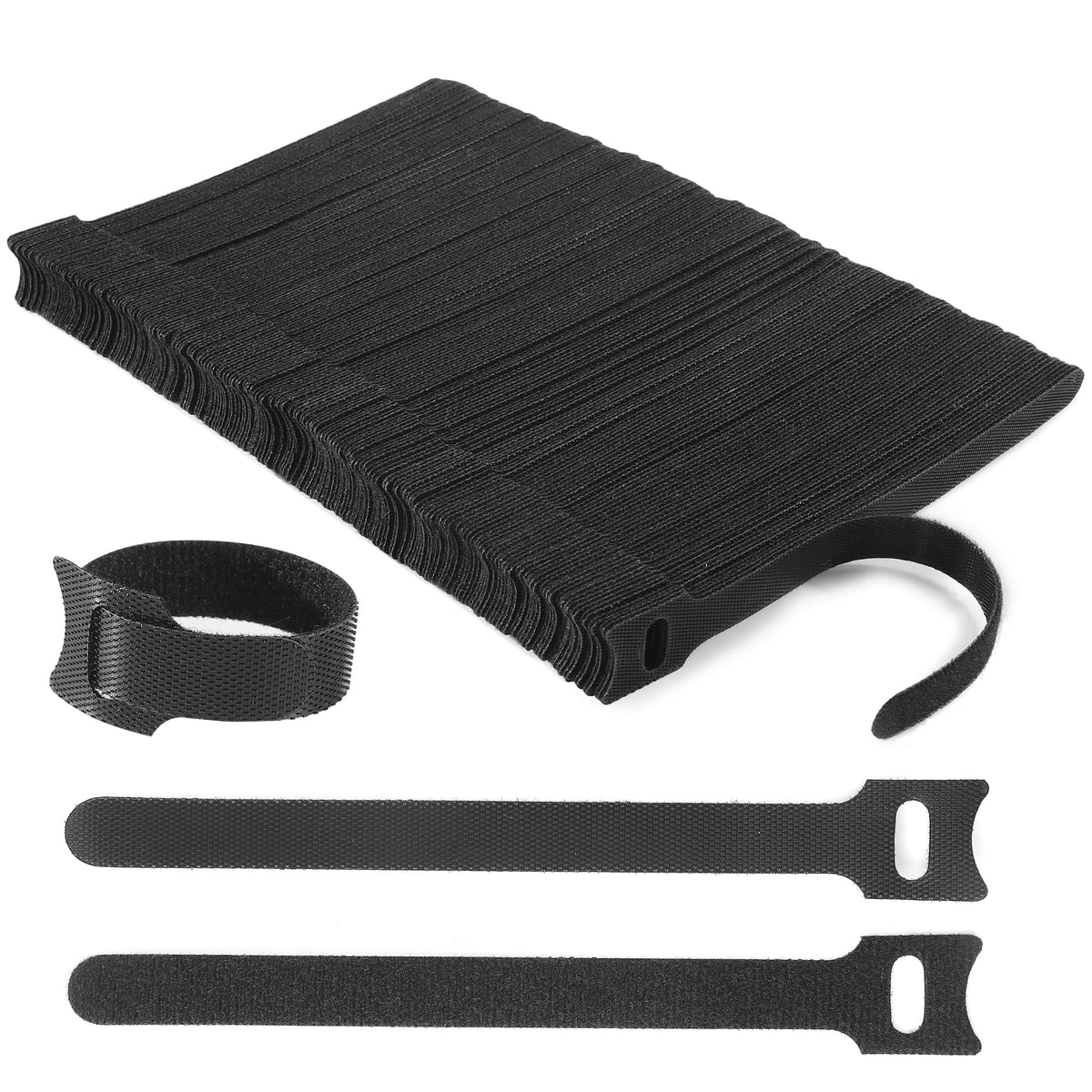 Nettbe 60 PCS 6 Inches Reusable Cable Ties, Adjustable Cord Straps Wire Organizer Cord Wrap and Hook Loop Cable Management