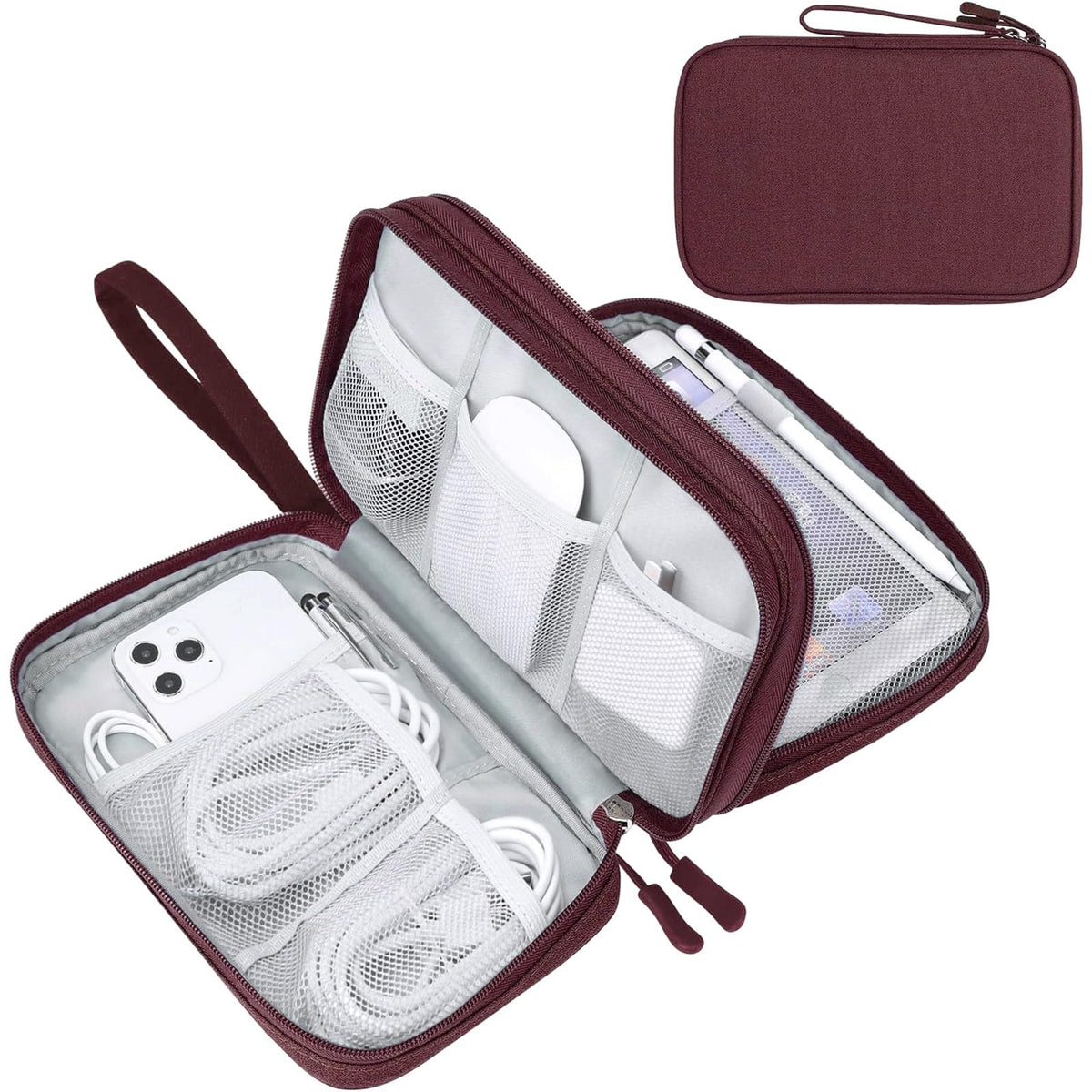 FYY Electronic Organizer, Travel Tech Pouch Bag, Medium, Black