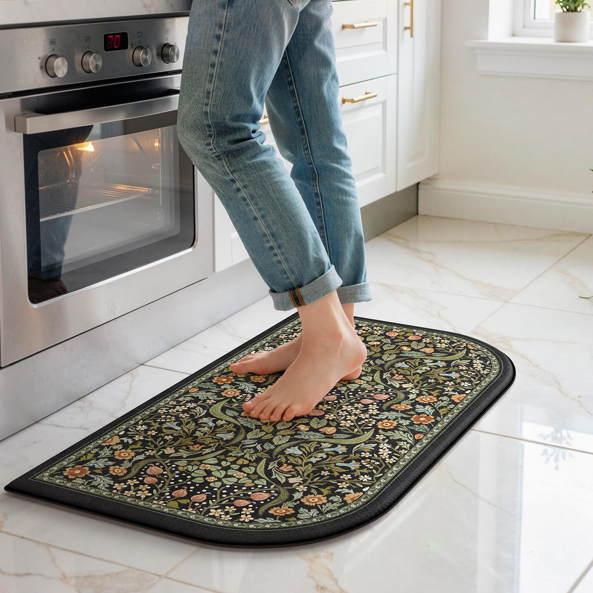 Collive Kitchen Mats for Floor, Kitchen Rugs Sets of 2 Non Slip Washable